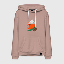 Мужская толстовка-худи Новогодняя кружка с какао