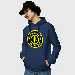 Толстовка-худи хлопковая мужская Golds GYM, цвет: тёмно-синий — фото 2