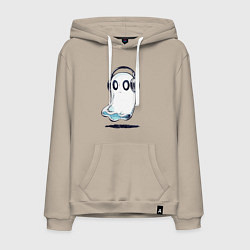 Мужская толстовка-худи Прикольный призрак в наушниках