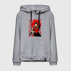 Мужская толстовка-худи Самурай с мечом на фоне флага