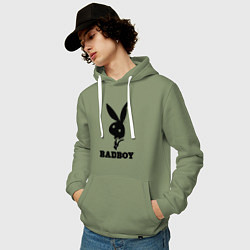 Толстовка-худи хлопковая мужская Badboy, цвет: авокадо — фото 2