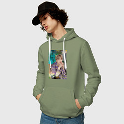 Толстовка-худи хлопковая мужская Handsome Yoongi, цвет: авокадо — фото 2