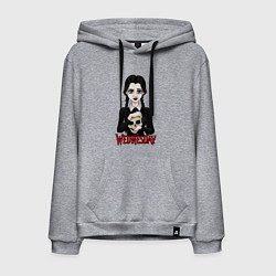 Мужская толстовка-худи Уэнсдэй держит череп