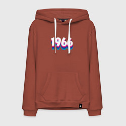 Толстовка-худи хлопковая мужская Made in 1966 vintage art, цвет: кирпичный