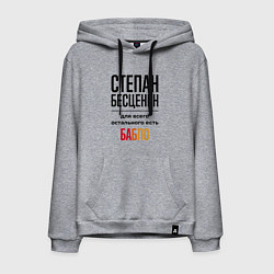 Мужская толстовка-худи Степан бесценен, для всего остального есть бабло