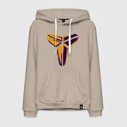 Толстовка-худи хлопковая мужская Kobe logo, цвет: миндальный