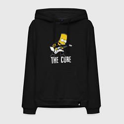 Толстовка-худи хлопковая мужская The Cure Барт Симпсон рокер, цвет: черный