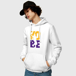 Толстовка-худи хлопковая мужская Kobe fly, цвет: белый — фото 2
