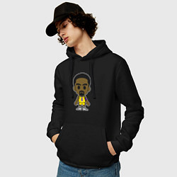 Толстовка-худи хлопковая мужская Little Kobe, цвет: черный — фото 2