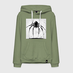 Толстовка-худи хлопковая мужская Чёрный паук, Редан, цвет: авокадо