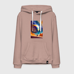 Мужская толстовка-худи Космонавт и бескрайний космос