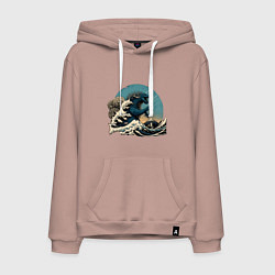 Мужская толстовка-худи Годзилла в Большой волне у Канагавы