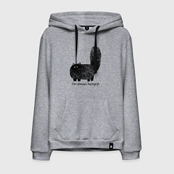 Мужская толстовка-худи Кот, который всегда голодный - мем