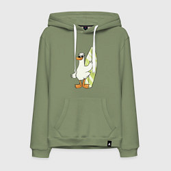 Мужская толстовка-худи Гусь серфингист в очках