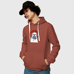 Толстовка-худи хлопковая мужская Killer sheep, цвет: кирпичный — фото 2