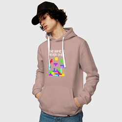 Толстовка-худи хлопковая мужская Tetris - the game is never over, цвет: пыльно-розовый — фото 2