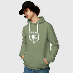 Толстовка-худи хлопковая мужская Spider love, цвет: авокадо — фото 2