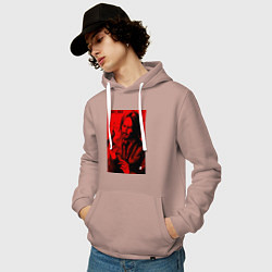 Толстовка-худи хлопковая мужская John Wick Baba Yaga art, цвет: пыльно-розовый — фото 2