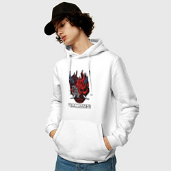 Толстовка-худи хлопковая мужская Samurai logo, цвет: белый — фото 2