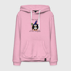 Толстовка-худи хлопковая мужская Властелин пингвинов, цвет: светло-розовый