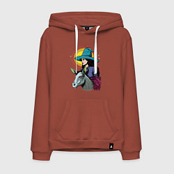 Мужская толстовка-худи Ведьма и осел comic style