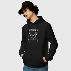 Толстовка-худи хлопковая мужская The Offspring rock cat, цвет: черный — фото 2