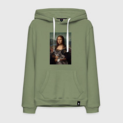 Мужская толстовка-худи Мона Лиза с котиком