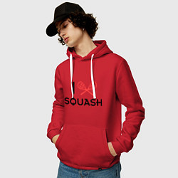 Толстовка-худи хлопковая мужская I Love Squash, цвет: красный — фото 2