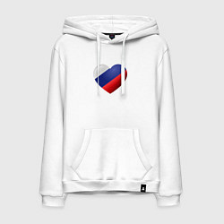 Мужская толстовка-худи Флаг России в сердце