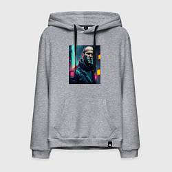 Мужская толстовка-худи Джейсон Стэтхэм киберпанк - нейросеть