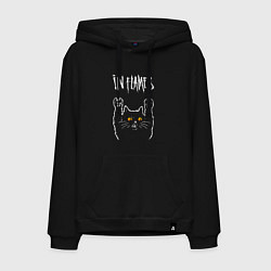 Толстовка-худи хлопковая мужская In Flames rock cat, цвет: черный
