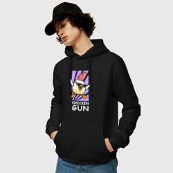 Толстовка-худи хлопковая мужская Chicken Gun - Game, цвет: черный — фото 2