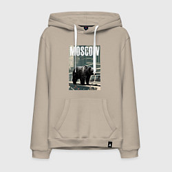 Мужская толстовка-худи Москва - Россия - медведь