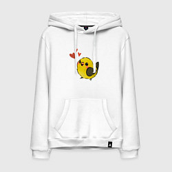 Мужская толстовка-худи Птичка иволга с сердечками