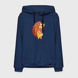 Мужская толстовка-худи Ёжик с цветами