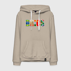 Мужская толстовка-худи Надпись: BRICS