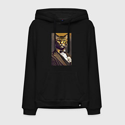 Мужская толстовка-худи Крутой котяра - джентльмен - нейросеть