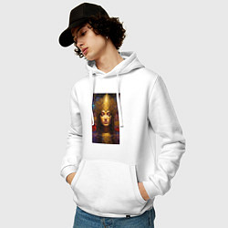 Толстовка-худи хлопковая мужская Королевский портрет в стиле мозаика - нейросеть, цвет: белый — фото 2