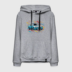 Толстовка-худи хлопковая мужская Nissan Skyline R32 GTR, цвет: меланж