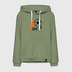 Толстовка-худи хлопковая мужская Game on football, цвет: авокадо