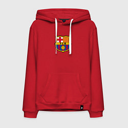 Толстовка-худи хлопковая мужская Barcelona fc sport, цвет: красный