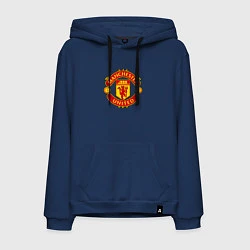Толстовка-худи хлопковая мужская Манчестер Юнайтед фк спорт, цвет: тёмно-синий