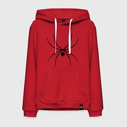 Толстовка-худи хлопковая мужская Черный паук, цвет: красный
