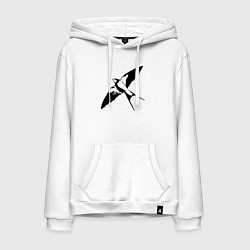 Мужская толстовка-худи Ласточка парит трафарет