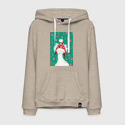 Мужская толстовка-худи Лама - альпака в ушанке