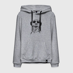 Толстовка-худи хлопковая мужская Сурикат любопытный, цвет: меланж