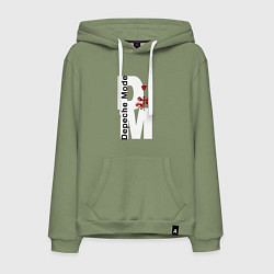 Толстовка-худи хлопковая мужская Depeche Mode - Rose Violator mode, цвет: авокадо