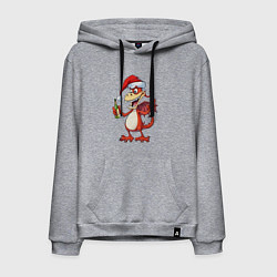 Мужская толстовка-худи Новогодний дракон с шампанским