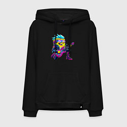 Мужская толстовка-худи Губка Боб - рок гитарист - нейросеть