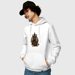 Толстовка-худи хлопковая мужская Мэй Боровски в костюме, цвет: белый — фото 2